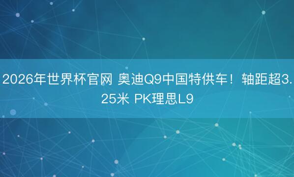 2026年世界杯官网 奥迪Q9中国特供车!轴距超3.25米 PK理思L9