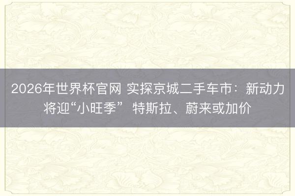 2026年世界杯官网 实探京城二手车市：新动力将迎“小旺季”  特斯拉、蔚来或加价