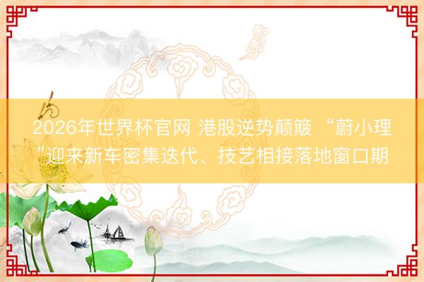 2026年世界杯官网 港股逆势颠簸 “蔚小理”迎来新车密集迭代、技艺相接落地窗口期