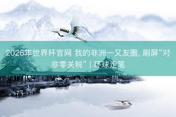 2026年世界杯官网 我的非洲一又友圈， 刷屏“对非零关税” | 环球走笔