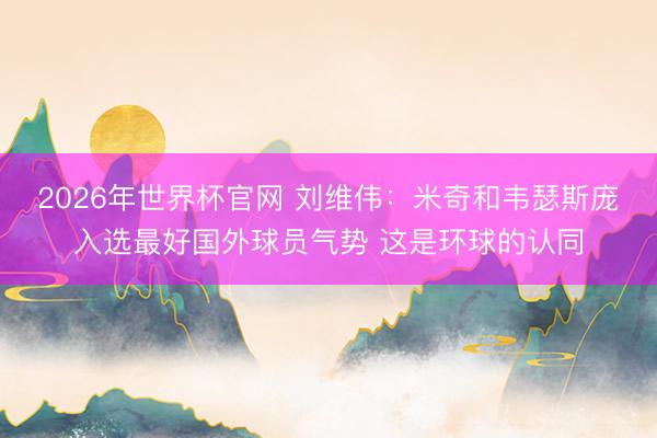 2026年世界杯官网 刘维伟:米奇和韦瑟斯庞入选最好国外球员气势 这是环球的认同