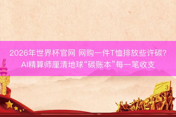 2026年世界杯官网 网购一件T恤排放些许碳？AI精算师厘清地球“碳账本”每一笔收支