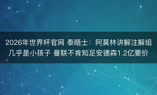 2026年世界杯官网 泰晤士：阿莫林讲解注解组几乎是小孩子 曼联不肯知足安德森1.2亿要价