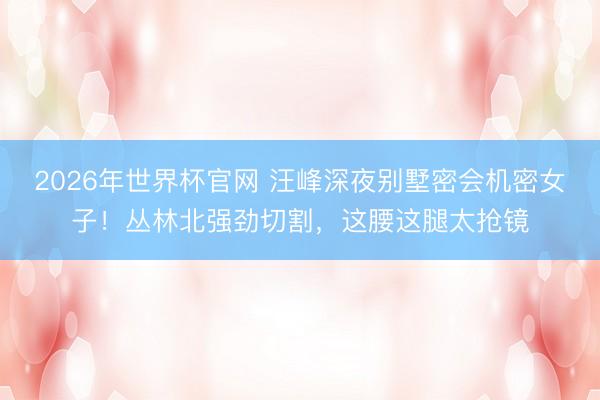 2026年世界杯官网 汪峰深夜别墅密会机密女子!丛林北强劲切割,这腰这腿太抢镜
