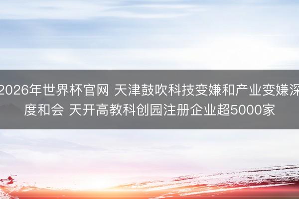 2026年世界杯官网 天津鼓吹科技变嫌和产业变嫌深度和会 天开高教科创园注册企业超5000家